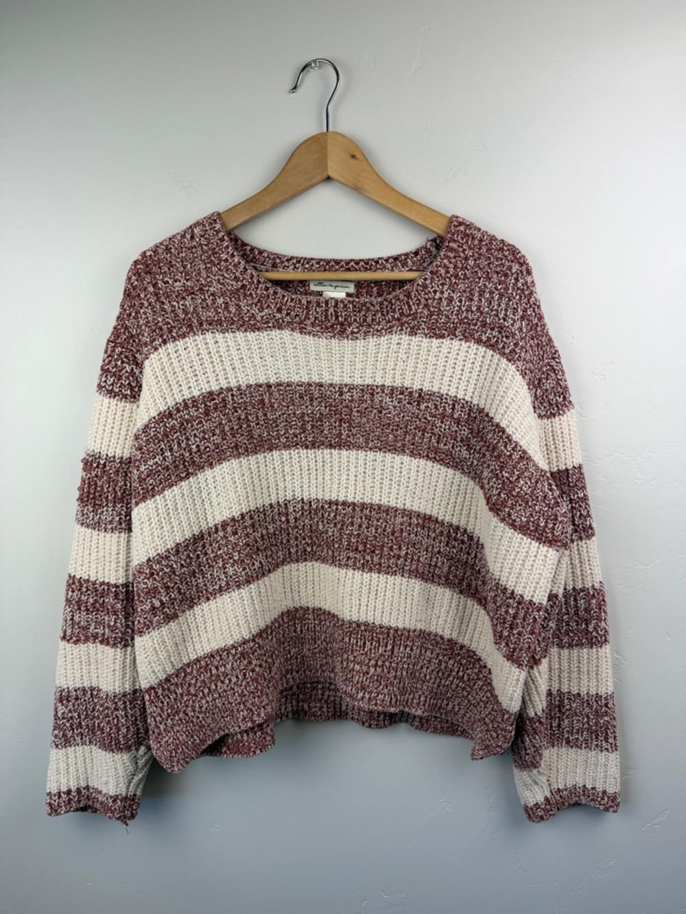 Cotton Emporium Marled Stripe Knit Sweater Size Large